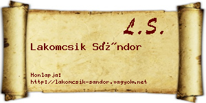 Lakomcsik Sándor névjegykártya